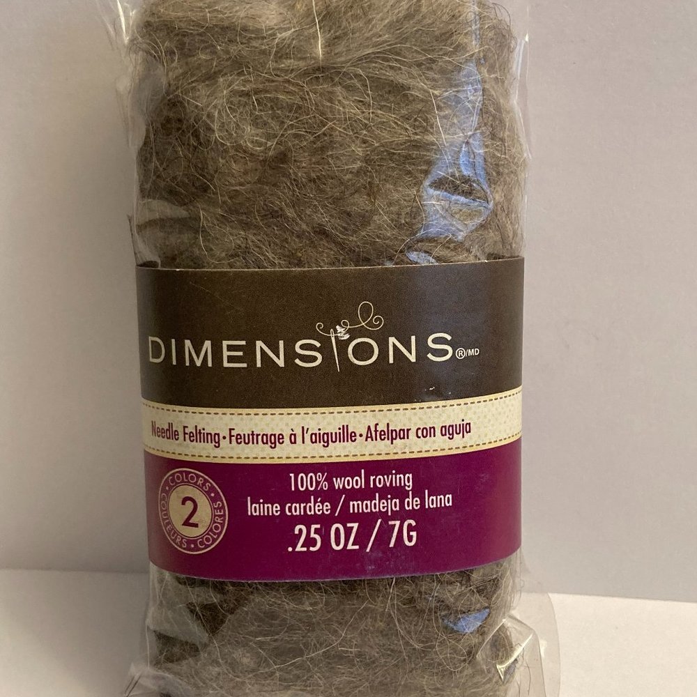 24 Dimensions FeltWorks 100% Wool Roving 0.25oz Pebble Granite Grey Crafts